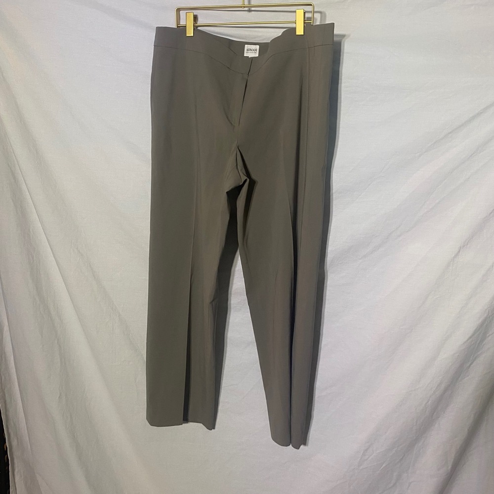 Armani Collezioni Women Taupe Brown Tailored Straight Leg Dress Pants Size 12